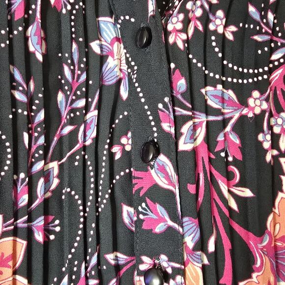 Croft & Barrow Women's Petite XL Floral Button Down Dress Top Purple Career Work - Picture 3 of 6